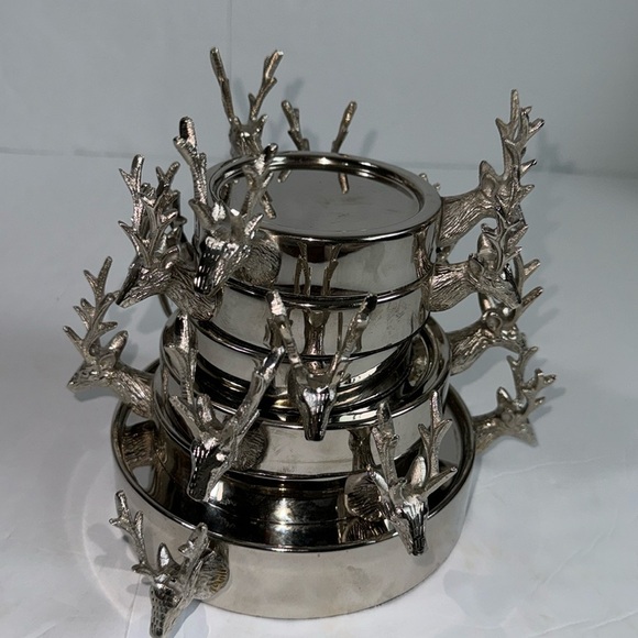 Silver tripple Stag Head Candle Holder  S/M/L Lot Of 6 - Picture 1 of 14